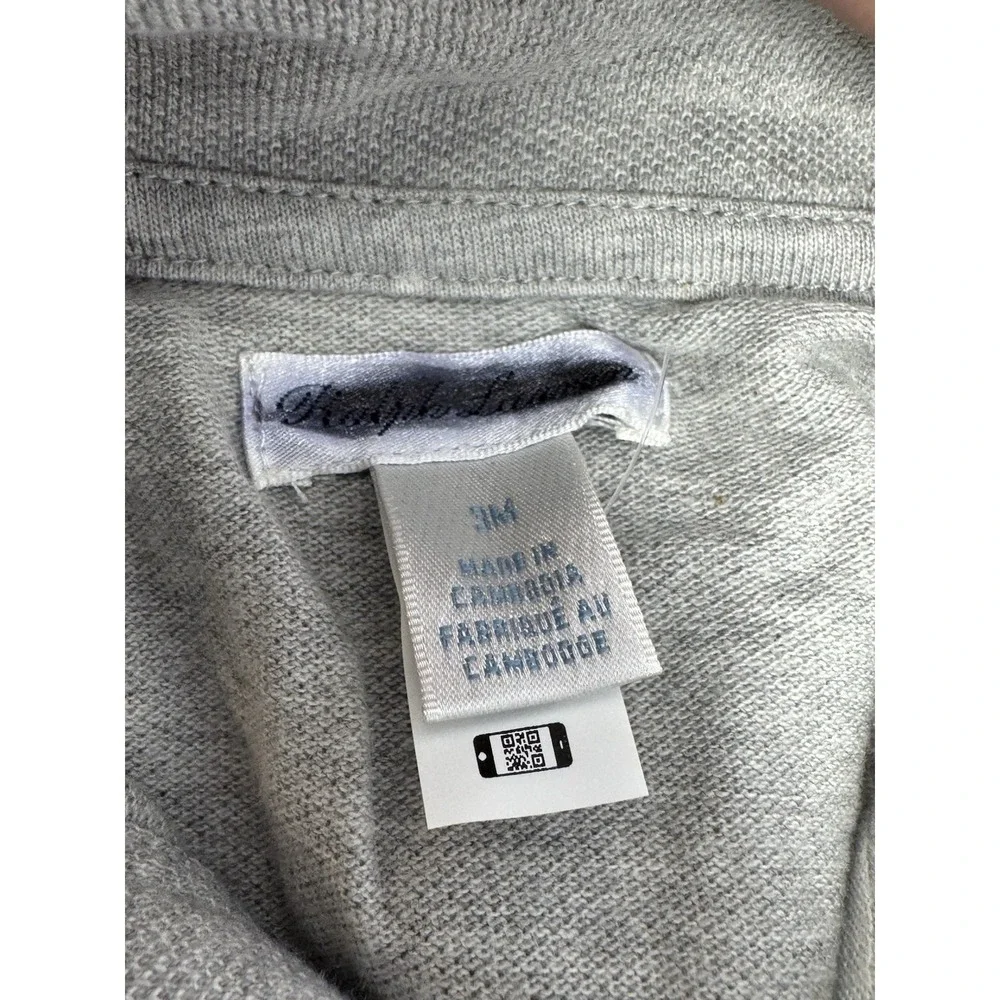 NWT Ralph Lauren Baby Size 3 Month Gray Quarter Zip Pullover Sweatshirt Top M8